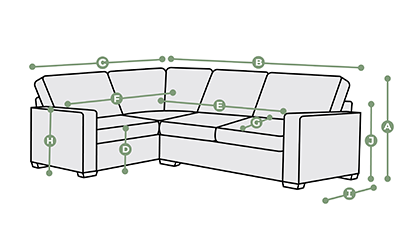 Evie Corner Sofa Right Hand Dimensions