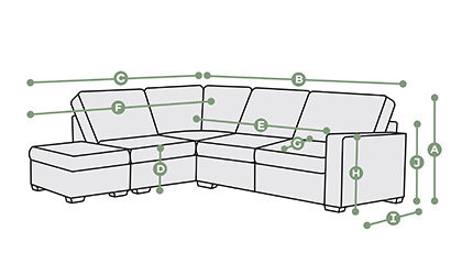 Nebraska Corner Sofa Right Hand Dimensions