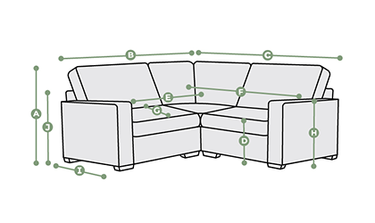 Samson Modular 3 Seat Static Corner Sofa Dimensions