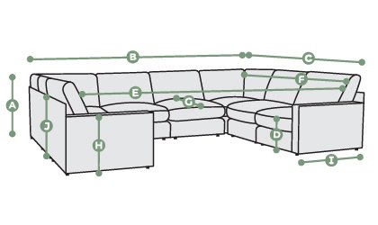 Malvern Modular 8 Seater U-Shape Sofa Dimensions