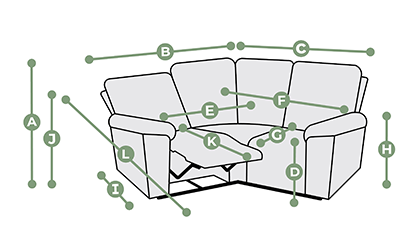 Goodwood Modular 3 Seat Corner Recliner Dimensions