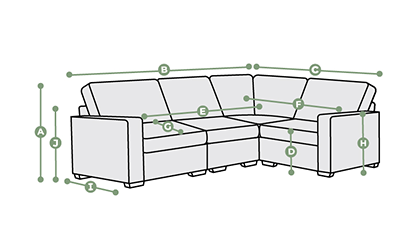 Zodiac 4 Seat Modular Corner Sofa Dimensions