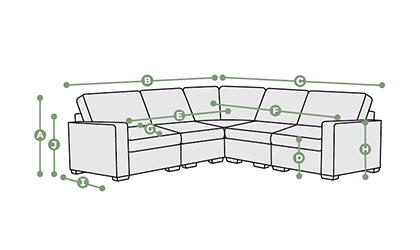 Isabella Large corner sofa Dimensions