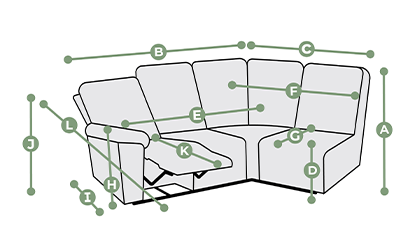 Samson Modular 4 Seat Left Hand Corner Recliner Dimensions