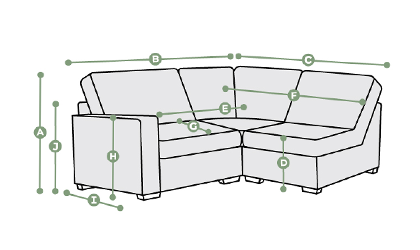 Morgan Modular 3 Seat Left Hand Corner Sofa Dimensions