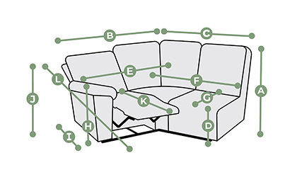 Samson Modular 3 Seat Left Hand Corner Recliner Dimensions