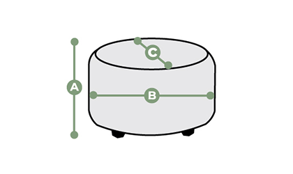 Jensen Round Footstool Dimensions