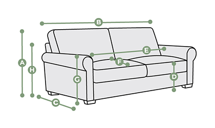 Carter 2 Seater Sofa Dimensions