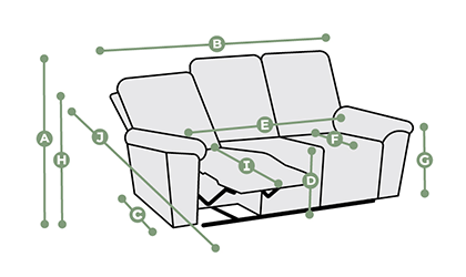 Austin 2 Seater Electric Recliner Sofa with Power Headrest Dimensions