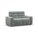Cohen 2 Seater Electric Recliner in Plush Silver Fabric