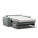 Cohen 3 Seater Sofa Bed in Plush Silver Fabric
