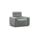 Cohen Electric Recliner Armchair in Plush Silver Fabric