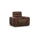 Cohen Electric Recliner Armchair in Ranch Dark Brown Fabric