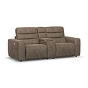 Cohen Group 8 Electric Recliner with 1 console in Miller Earth Brown Fabric