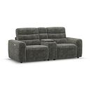 Cohen Group 8 Electric Recliner with 1 console in Plush Charcoal Fabric