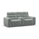 Cohen Group 8 Electric Recliner with 1 console in Plush Silver Fabric