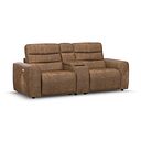 Cohen Group 8 Electric Recliner with 1 console in Ranch Brown Fabric