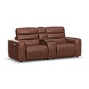 Cohen Group 8 Electric Recliner with 1 console in Virgo Chestnut Leather