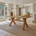 Highworth Natural Solid Oak Dining Table 180cm
