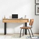 Maine Natural Solid Oak & Metal Desk