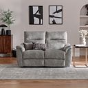 Aldo 2 Seater Recliner Sofa in Marble Silver Fabric
