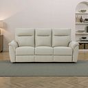 Aldo 3 Seater Recliner Sofa in Bone China Leather