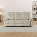 Aldo 3 Seater Recliner Sofa in Marble Cream Fabric