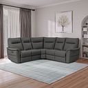 Aldo Large Corner Power Recliner Sofa in Elephant Grey Leather