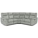 Aldo Large Corner Power Recliner Sofa in Marble Silver Fabric