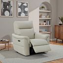 Aldo Recliner Armchair in Bone China Leather