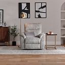 Aldo Recliner Armchair in Marble Silver Fabric