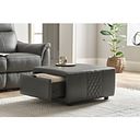 Aldo Storage Footstool in Elephant Grey Leather