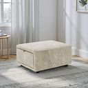 Aldo Storage Footstool in Marble Cream Fabric