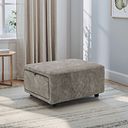 Aldo Storage Footstool in Marble Mink Fabric