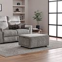 Aldo Storage Footstool in Marble Silver Fabric