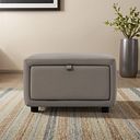 Aldo Storage Footstool in Oyster Leather