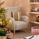 Alexander Accent Chair in Linen Cream Fabric