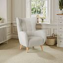 Alexander Accent Chair in Linen Cream Fabric
