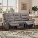 Eastbourne Recliner 3 Seater with USB in Andaz Charcoal Fabric