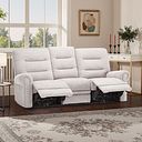 Eastbourne Recliner 3 Seater with USB in Andaz Silver Fabric