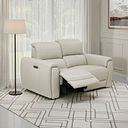 Arabella 2 Seater Power Recliner Sofa in Bone China Leather
