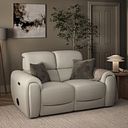 Arabella 2 Seater Power Recliner Sofa in Bone China Leather