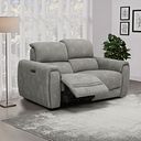 Arabella 2 Seater Power Recliner Sofa in Dexter Stone Fabric