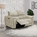 Arabella 2 Seater Power Recliner Sofa in Marble Cream Fabric