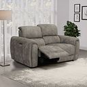 Arabella 2 Seater Power Recliner Sofa in Marble Mink Fabric