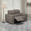Arabella 2 Seater Power Recliner Sofa in Oyster Leather