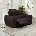 Arabella 2 Seater Power Recliner Sofa with Adjustable Power Headrest in Chestnut Leather