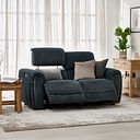 Arabella 2 Seater Power Recliner Sofa with Adjustable Power Headrest in Dexter Shadow Fabric