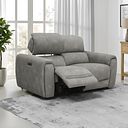Arabella 2 Seater Power Recliner Sofa with Adjustable Power Headrest in Dexter Stone Fabric