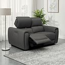 Arabella 2 Seater Power Recliner Sofa with Adjustable Power Headrest in Elephant Grey Leather